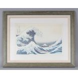 A FRAMED PRINT OF HOKUSAI’S WAVE, the frame 19in x 15in.