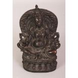 A GOOD QUALITY TIBETAN BRONZE FIGURE OF A BODHISATTVA, 4.3in high.