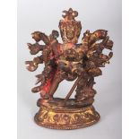 AN UNUSUAL NEPALESE BRONZE FIGURE OF SAMVARA, 19th/20th Century or earlier, the multi-armed deity