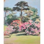 A...V...Bramble (20th Century) British. Flowering Trees and Shrubs, Pastel, Signed, Unframed, 15.