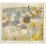 Jean Pougny (1892-1956) French. "Scene de Plage", a Beach Scene with Figures, Lithograph, Signed and