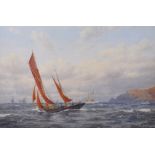 Alfred Flowers (19th-20th Century) British. "Off Prawle Point- Devon", 'A Gaff Rigged Schooner and