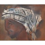 Kenneth Wood (1912-2008) British. Study of an Arab, Watercolour, Signed and Dated '42, and Signed on