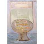 Attributed to Leonardas Gutauskas (1938 ) Lithuanian. 'Fish Bowl', Oil on Artist's Board,