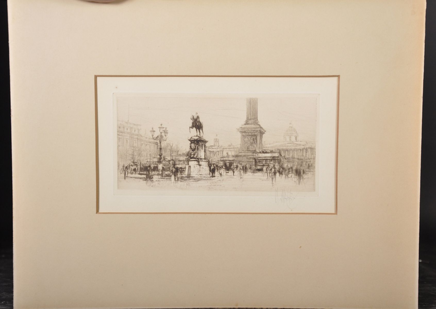 William Walcot (1874-1943) British. "Trafalgar Square", Etching, Signed in Pencil, Unframed, 3.5" - Image 2 of 4