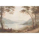 John Varley (1778-1842) British. "Lake Landscape", Watercolour, 5.25" x 8". Provenance: Agnew's,