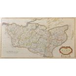 Robert Morden (17th-18th Century) British. "Kent", Hand Coloured Map, 13.5" x 24.5"