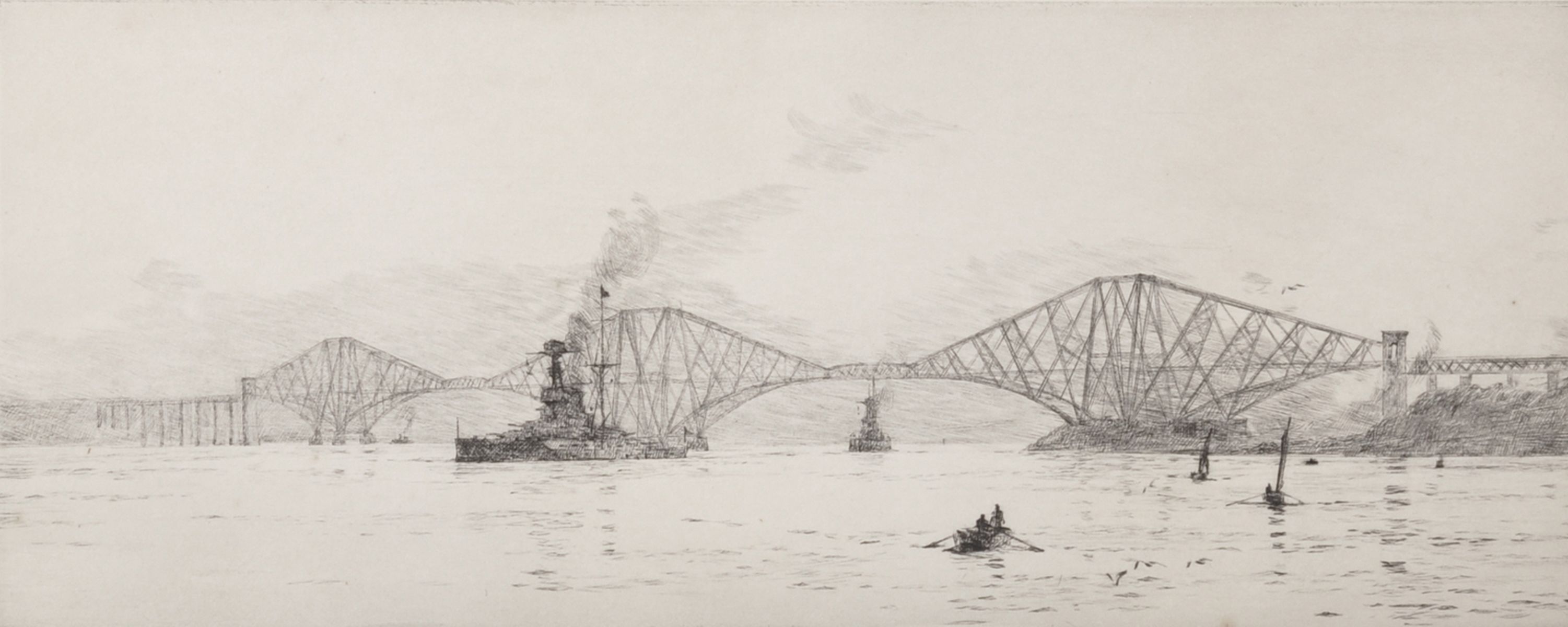 Rowland Langmaid (1897-1956) British. "The Forth Bridge", Etching, Signed and Inscribed in Pencil,
