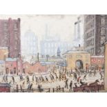 Rolf Harris (1930 ) Australian. A Street Scene in the Style of L.S. Lowry, Photographic