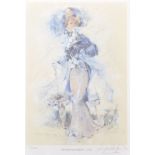Raymond Hughes (20th Century) British. "Promenade Dress, circa 1910", Lithograph, Signed and