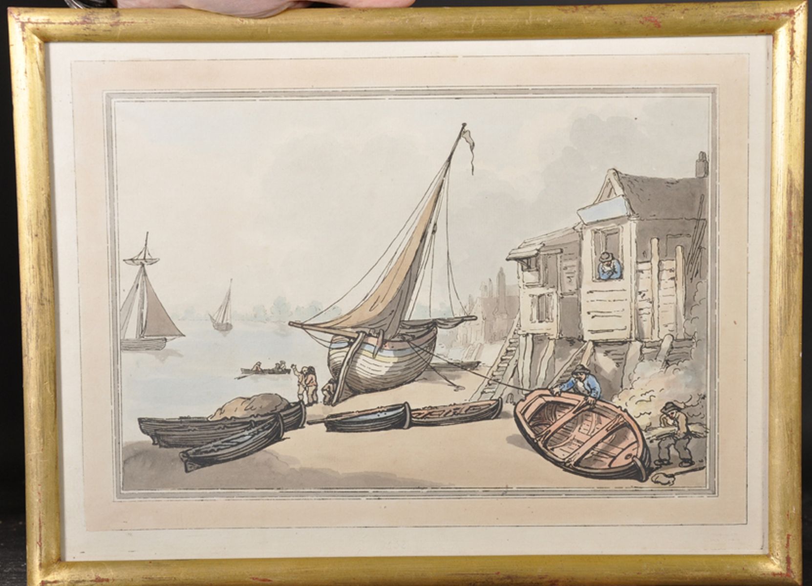 Thomas Rowlandson (1756-1827) British. "A View Near Folkestone with Fishermen Selling a Cargo", - Image 4 of 6