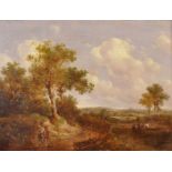 Circle of Patrick Nasmyth (1787-1831) British. A River Landscape with Figures on a Path and Cattle