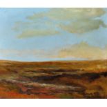 Michael Blodget (1963 ) American. "Far Cry", An Open Landscape, Oil on Panel, Initialled,