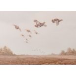 John Cyril Harrison (1898-1985) British. 'Grouse in Flight', Lithograph with Fine Art Guild Stamp,