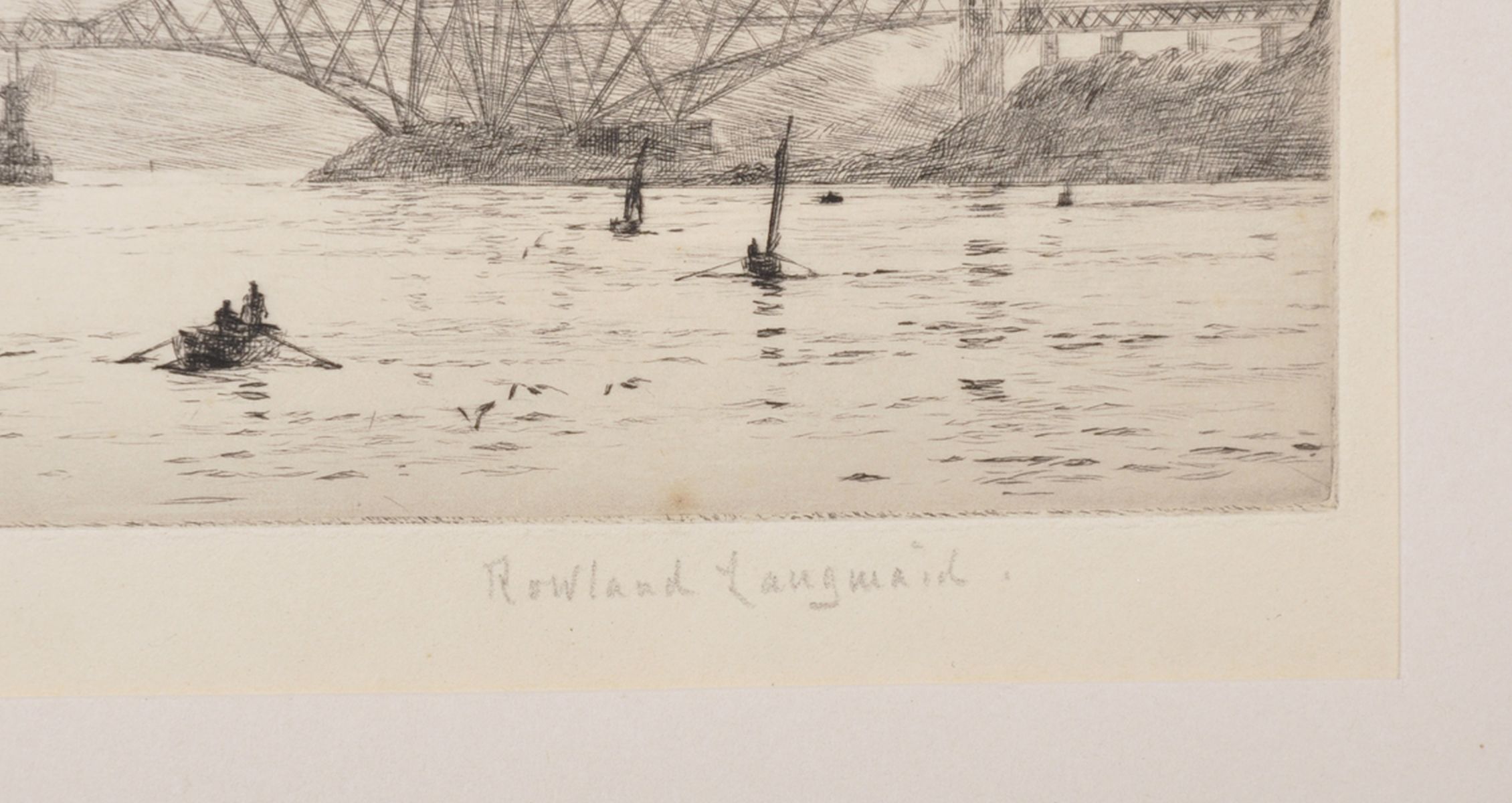 Rowland Langmaid (1897-1956) British. "The Forth Bridge", Etching, Signed and Inscribed in Pencil, - Image 4 of 4