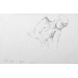 20th Century English School. "Nymph Looks down Wistfully", Pencil, Inscribed and Dated c.1980, 4.
