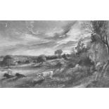 David Lucas (1802-1881) British after John Constable (1776-1837) British. "Summer Evening",