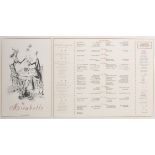 After Paul Brusset (1909-1985) French. "Mirabelle, London", The Menu, Print, 15" x 30.75".