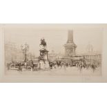 William Walcot (1874-1943) British. "Trafalgar Square", Etching, Signed in Pencil, Unframed, 3.5"