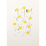 20th Century English School. Yellow Circles, Lithograph, Indistinctly Signed and Numbered 43/70 in