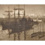 Albany E Howarth (1872-1936) British. "St Ives Harbour", Etching, Signed, and Signed and Inscribed