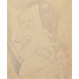 20th Century German School. Portrait of 'Catherine Harris, at five months, June 1920', Pencil,