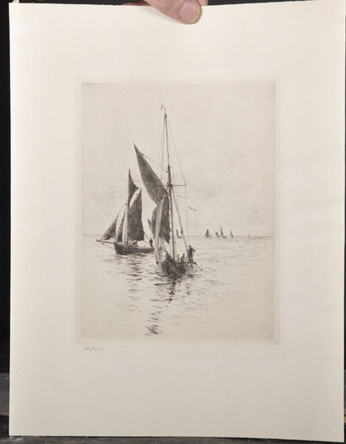 William Lionel Wyllie (1851-1931) British. "Fishing Boats", Etching, Signed in Pencil, Unframed, 8. - Image 2 of 4