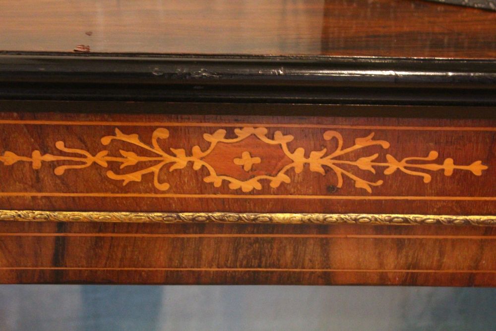 A VICTORIAN WALNUT AND MARQUETRY INLAID PIER CABINET, with a single glazed door on a plinth base - Image 4 of 4