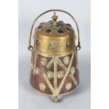A GOOD EARLY DUTCH COPPER AND BRASS BUCKET with swing handle.