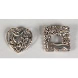 A PAIR OF DANISH SILVER BROOCHES.