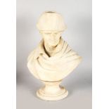 G. GAMB----------------- F (ITALIAN) A SUPERB ITALIAN CARVED WHITE MARBLE BUST OF NAPOLEON.