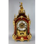 A SUPERB LOUIS XVI BOULLE MANTLE CLOCK AND BRACKET, with classical ormolu mounts, acanthus scrolls