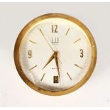 A DUNHILL 7 JEWEL ELECTRIC CLOCK. 3.75in dial.