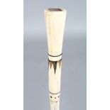 A 19TH CENTURY MARINE IVORY SAILORS SCRIMSHAW WHALEBONE WALKING STICK, POSSIBLY NORTH AMERICAN,