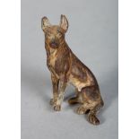 A COLD CAST BRONZE DOG.