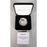 THE BATTLE OF WATERLOO 200TH ANNIVERSARY SOLID SILVER PROOF £5 COIN.