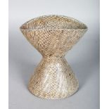 A STUDIO POTTERY VASE by SARAH WALTON (b. 1945), of waisted and ridged form, impressed mark to the