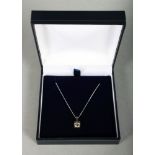 A 14CT WHITE GOLD DIAMOND DROP PENDANT NECKLACE of 1/2ct approx.