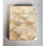 A 19TH CENTURY MOTHER-OF-PEARL CARD CASE. 4ins x 3ins.