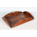 A BUTLERS GEORGIAN MAHOGANY FOLDING TRAY, with drop sides and carrying handles. 3ft long.