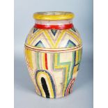 ATTRIBUTED TO THE OMEGA STUDIOS, CIRCA. 1930'S`, GEOMETRIC PAINTED MONOCHROME VASE, similar