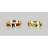 TWO LOVELY 18CT GOLD RINGS.