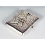 A GEM SET SILVER CIGARETTE CASE by FABERGE, CIRCA. 1900, rectangular with rounded corners,