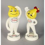 A PAIR OF ESSO BOY AND GIRL MONEY BOXES. 9ins high.