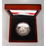 ST GEORGE AND THE DRAGON STERLING SILVER £5 COIN 2014.