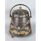 A GOOD EARLY DUTCH COPPER AND BRASS BUCKET with swing handle.