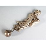 A CHINESE SILVER RATTLE.