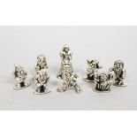 A SET OF SILVER MINIATURES, SNOW WHITE AND THE SEVEN DWARFS.