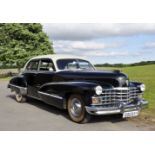 A 1947 CADILLAC FOUR DOOR SEDAN SERIES 62, Reg No. GSU 611, Black and White. VIN Number: 8449720,