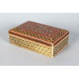 AN ISLAMIC MOSIAC BOX, 6ins x 4ins.